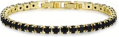 Tennis Bracelets for Women, Silver/Gold Plated 4mm Cubic Zirconia Bracelets Adjustable, Fashion Jewelry Non Tarnish Size 6.6 inch+1.5 inch Extender