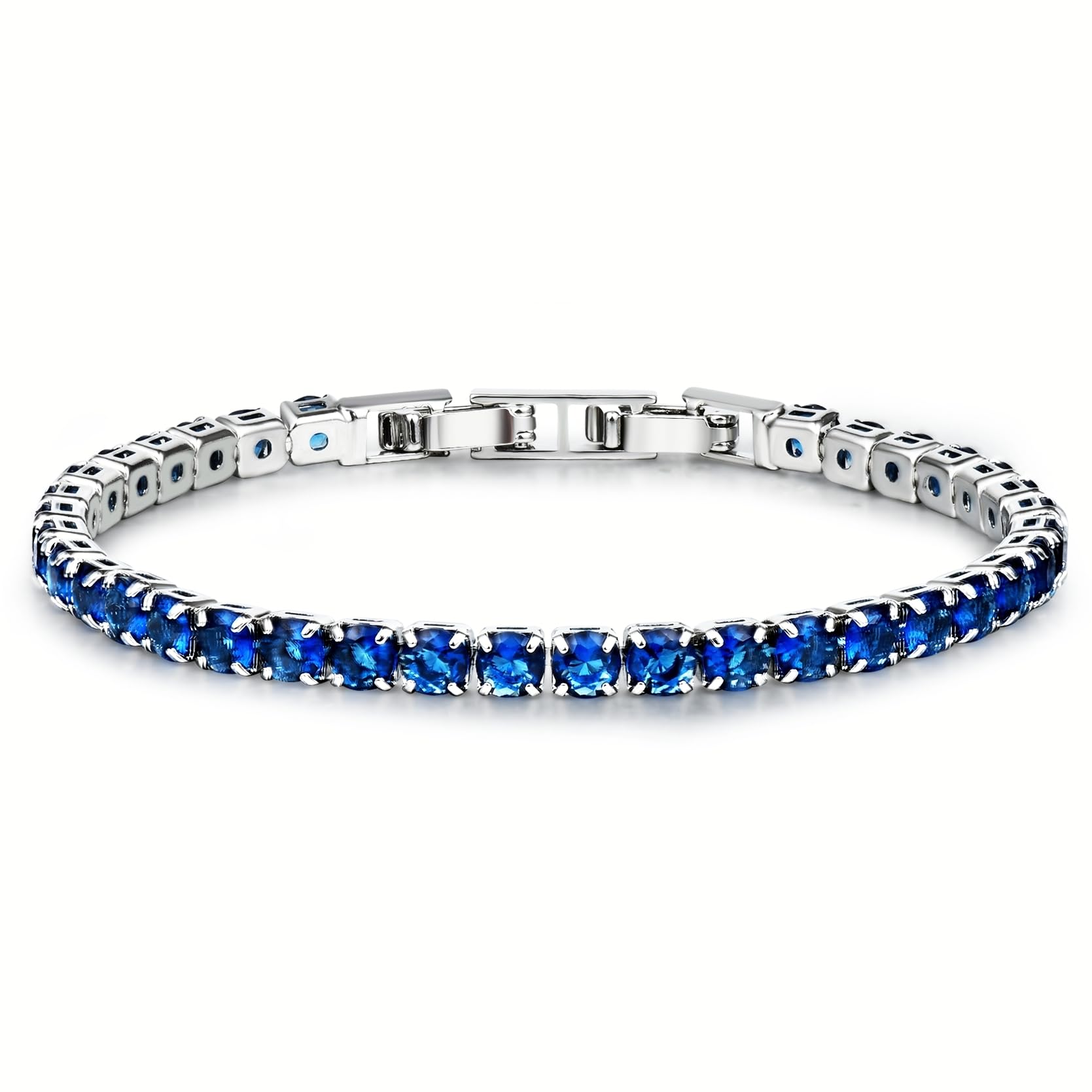 Tennis Bracelets for Women, Silver/Gold Plated 4mm Cubic Zirconia Bracelets Adjustable, Fashion Jewelry Non Tarnish Size 6.6 inch+1.5 inch Extender