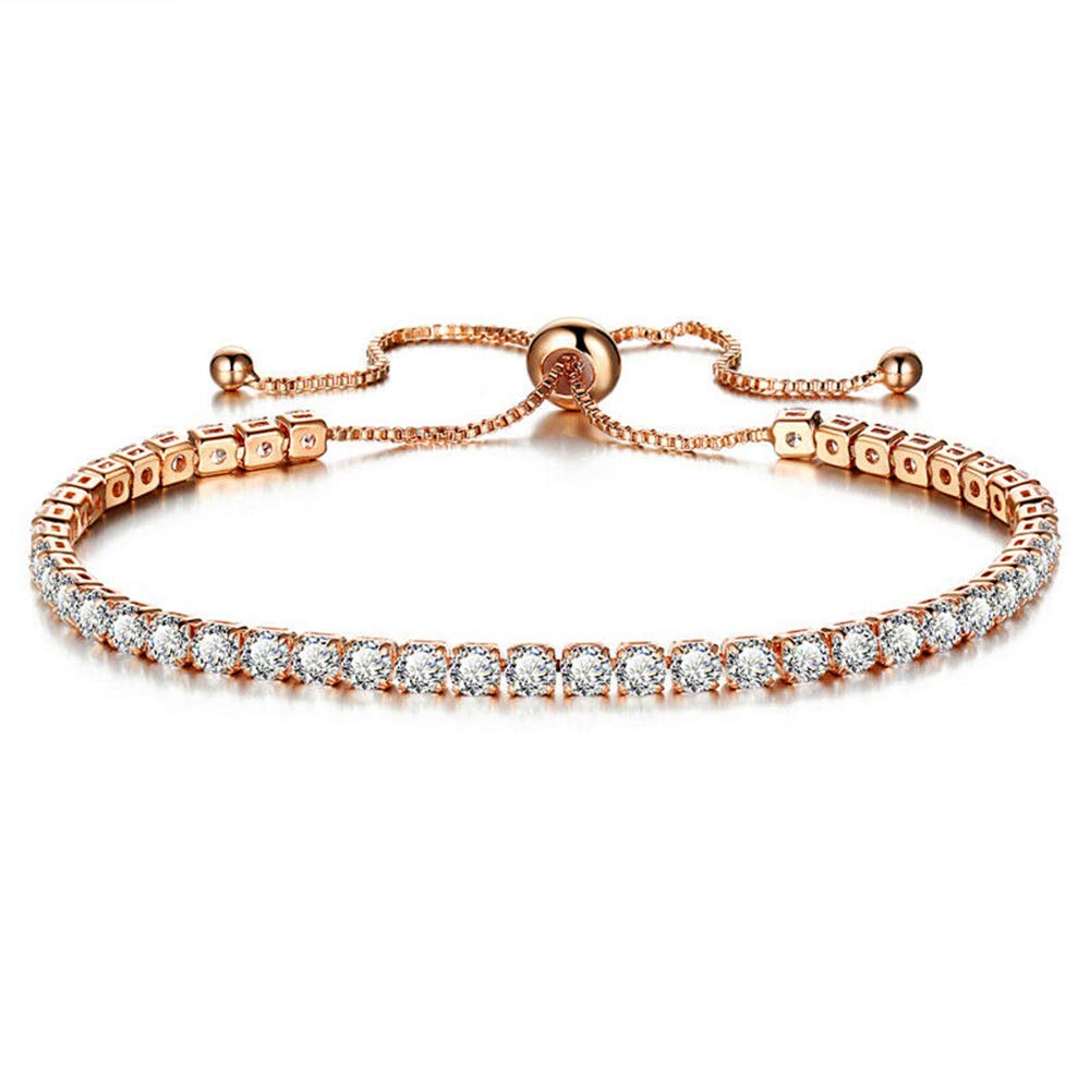 CiNily Adjustable Tennis Bracelets for Women Teen Cubic Zirconia Bracelet