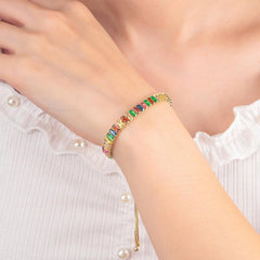 CiNily Adjustable Tennis Bracelets for Women Teen Cubic Zirconia Bracelet