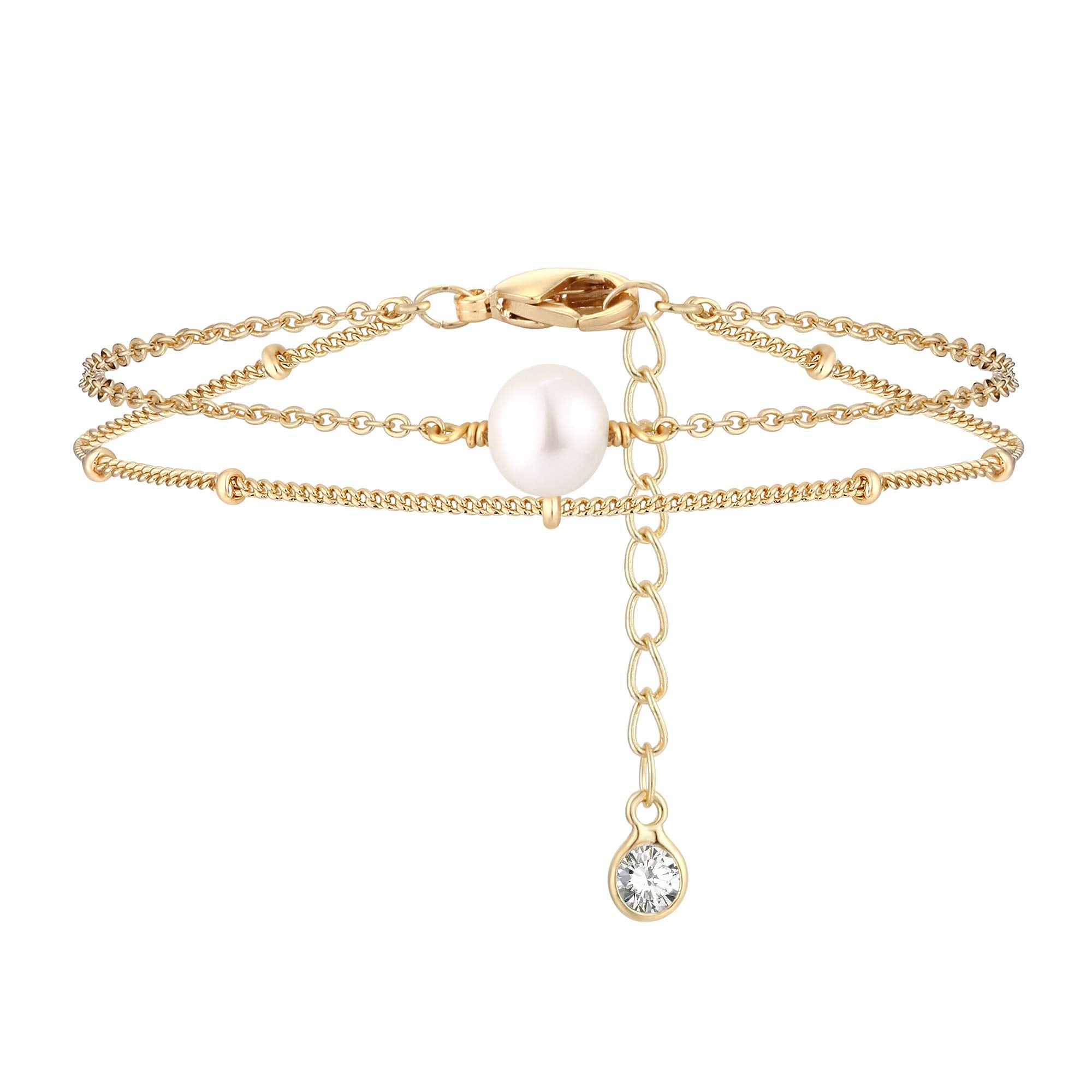 MEVECCO Dainty Chain Bracelets for Women, Layered and Charm Styles
